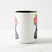 Mug Machine à écrire ancienne avec des pavots heureux  (Centre)