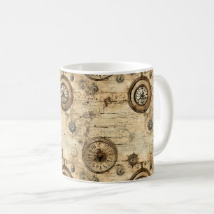 Mug Machinerie Steampunk Victorienne Brun Sépia