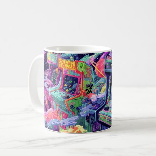 Mug Machines d'arcade rétro dans l'espace (Devant gauche)