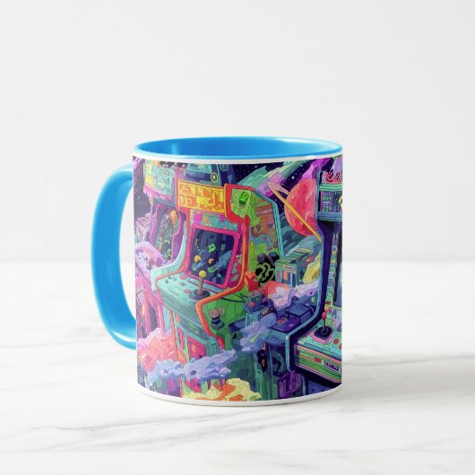 Mug Machines d'arcade rétro dans l'espace (Devant gauche)