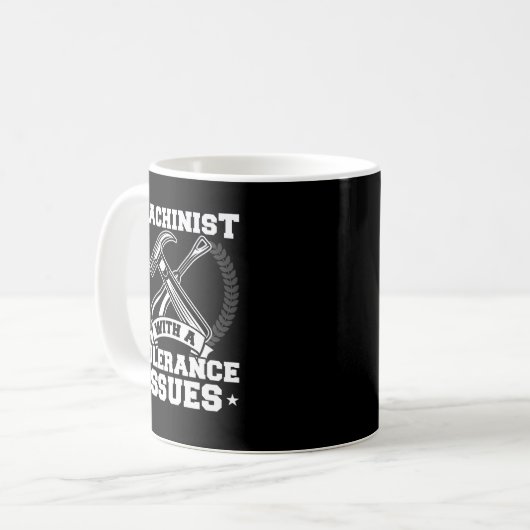 Mug Machiniste drôle avec problèmes de tolérance CNC M (Devant gauche)