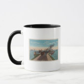 Mug Mackinaw City, MI - Vue des quais de ferries (Gauche)