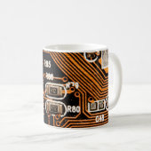 Mug macro prise de circuit, câbles, condensateurs, car (Devant droit)