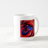 Mug Macro rouge rose abstraite peinture d'art (Devant droit)