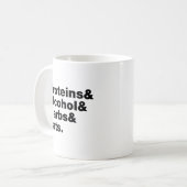 Mug Macronutriments. Protéines & Alcool & Carbes & Gra (Devant gauche)