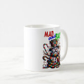 Mug Mad and Bad, grumpy funny Snowman, fantasy art (Devant droit)