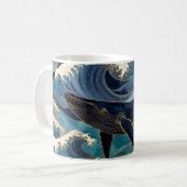 Mug Madagascar Ocean Whale - Blue & Gold Waves | (Devant gauche)