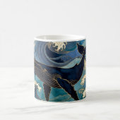 Mug Madagascar Ocean Whale - Blue & Gold Waves | (Centre)