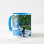 Mug Madame dans le livre d'écriture de jardin (Devant gauche)