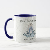 Mug Madame florale bleue de | de dentelle de Vierge (Gauche)