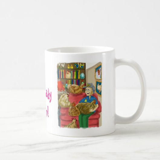 Mug Madame folle de poulet - apparaissant ! (Droite)