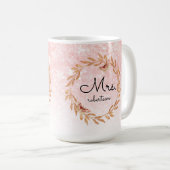 Mug Madame Rose Gold Papillon Rose Paillement Mariage (Devant droit)