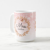 Mug Madame Rose Gold Papillon Rose Paillement Mariage (Devant gauche)