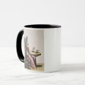 Mug Madame Taking Coffee, plat de mode, c.1695 (Devant gauche)