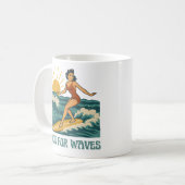 Mug Made For Waves Retro Surfing Pin-Up | Surf Girl (Devant gauche)