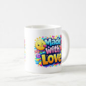 Mug Made with Love – Minimalist Heart Typography (Devant droit)