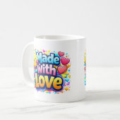Mug Made with Love – Minimalist Heart Typography (Devant gauche)