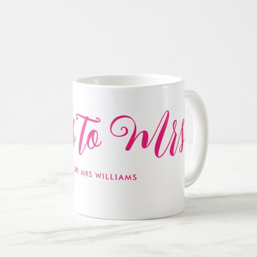 Mug Mademoiselle à Madame Moderne Boho Script Enterrem (Devant droit)