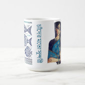 Mug Madhubani poisson bleu et la traditionnelle femme (Centre)