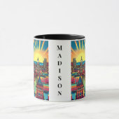 Mug Madison, Wisconsin Skyline au coucher du soleil (Centre)