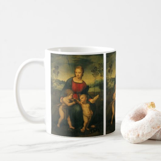 Mug Madonna du Goldfinch par Raphael Sanzio (Avec donut)