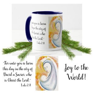 Mug Madonna et la Bible de l'Enfant Verset Christmas M