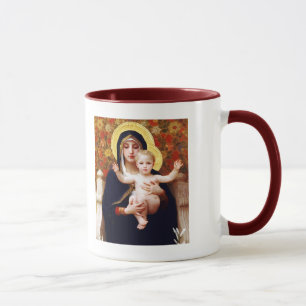 Mug Madonna par W.Bouguereau.Art fin cadeau de Noël