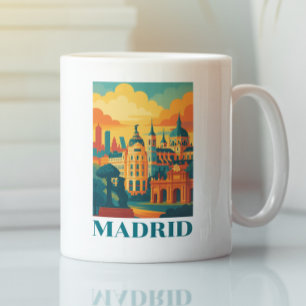 Mug Madrid Espagne Coloré Voyage Rétro