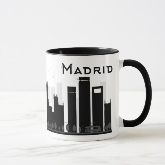 Mug Madrid, Espagne horizon noir et blanc de | de (Droite)