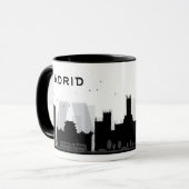 Mug Madrid, Espagne horizon noir et blanc de | de (Devant gauche)