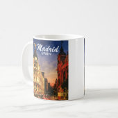 Mug Madrid Spain Gran Via Night Watercolor Cityscape (Devant gauche)