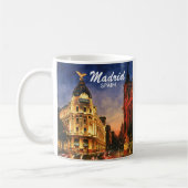 Mug Madrid Spain Gran Via Night Watercolor Cityscape (Gauche)