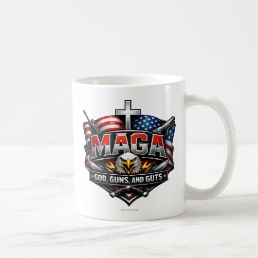 Mug MAGA : Dieu, armes à feu et tripes. (Droite)