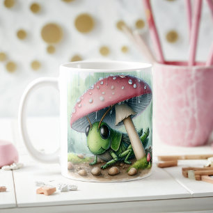 Mug Magasin de sauterelles adorable sous parapluie de