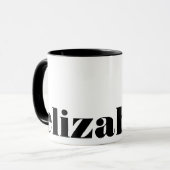 Mug Magazine noir et blanc Serif Police Chic Elegant (Devant gauche)