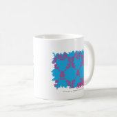 Mug Magenta-Aqua 4 de damassé (Devant droit)