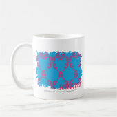 Mug Magenta-Aqua 4 de damassé (Gauche)