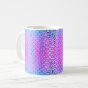 Mug Magenta, bleu ciel et géométrique marine