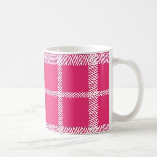 Mug Magenta de plaid (Droite)