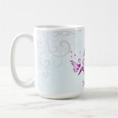 Mug Magenta Dolphin Boug de café personnalisé (Gauche)