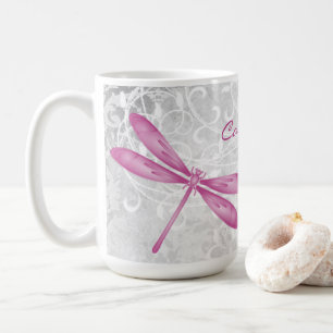 Mug Magenta Dragonfly Boug de café personnalisé