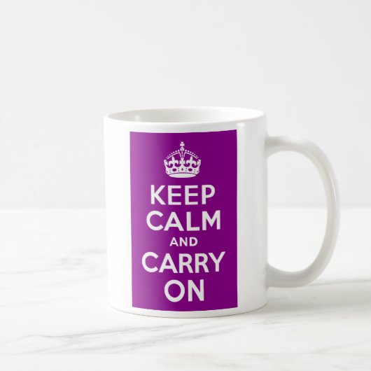Mug Magenta foncé Garder le calme et continuer (Droite)