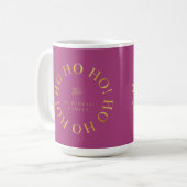Mug Magenta Gold Christmas Ho Ho Ho ID1009 (Devant gauche)
