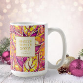 Mug Magenta Gold Noël Joyeux Motif#21 ID1009