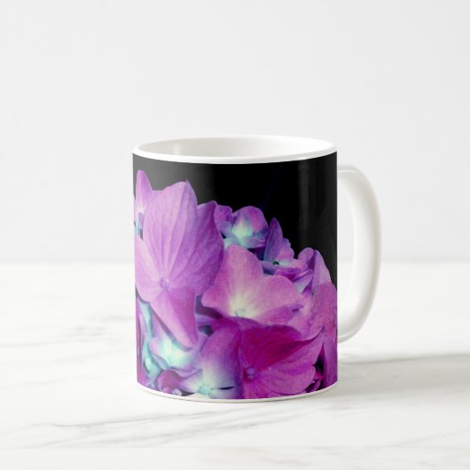 Mug Magenta hydrangea violet fleuri (Devant droit)