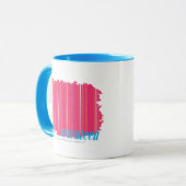 Mug Magenta mince 2 de rayures (Devant gauche)