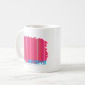 Mug Magenta mince 2 de rayures (Devant gauche)