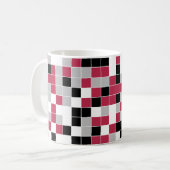 Mug Magenta Moderne Géométrique Noir et Gris (Devant gauche)