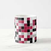 Mug Magenta Moderne Géométrique Noir et Gris (Centre)