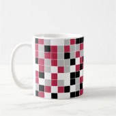 Mug Magenta Moderne Géométrique Noir et Gris (Gauche)